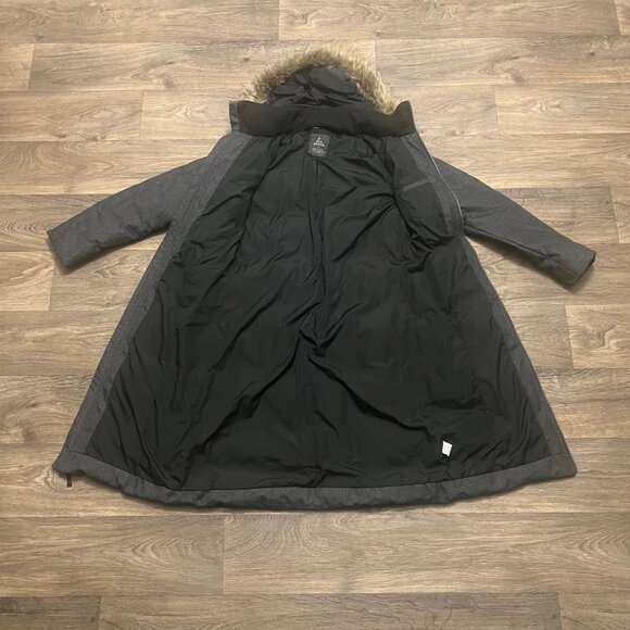 Prana Ronnie Down Jacket Puffer Coat Trench Long Charcoal Gray Size Small - Picture 6 of 11